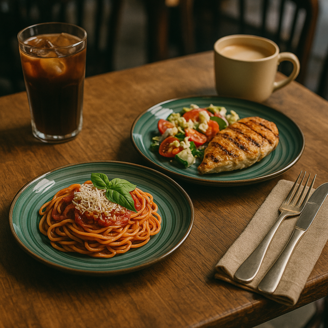IndoCasa Handcrafted Ceramic Dinner Plate Set- 26 cm | Green Spiral Glazed Plates |Set of 4