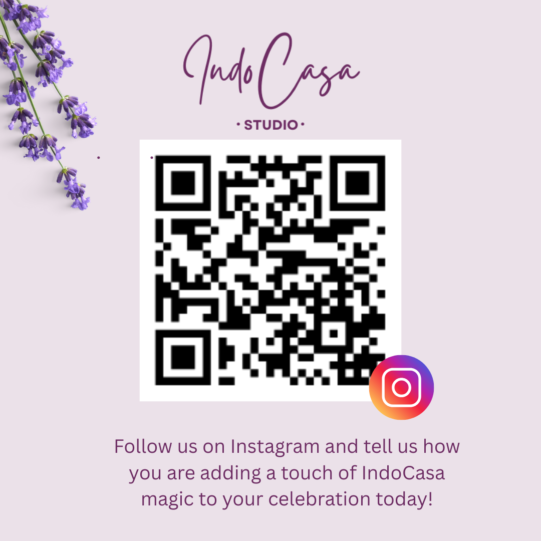 IndoCasa Instagram QR card with brand call-to-action